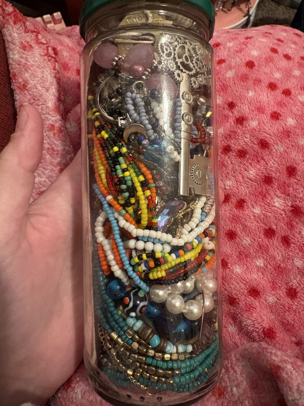 Assorted Mixed Jewelry jar